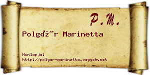 Polgár Marinetta névjegykártya